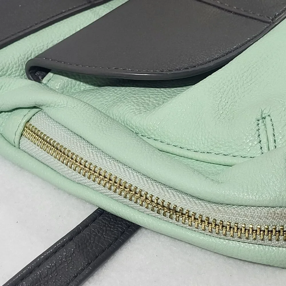 Steve Madden Cross Body Purse Handbag Mint Green Faux Leather Tassel - Picture 7 of 10
